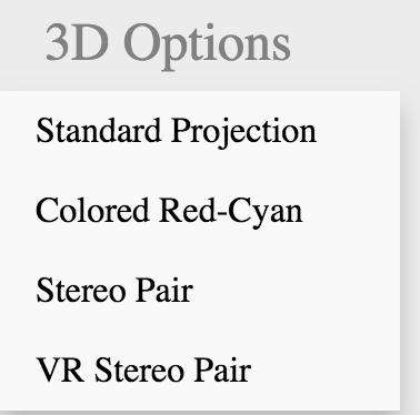 3D Options menu