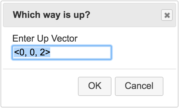 viewpoint up vector dialog