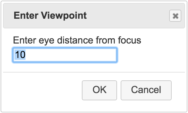 spherical viewpoint eye distance dialog